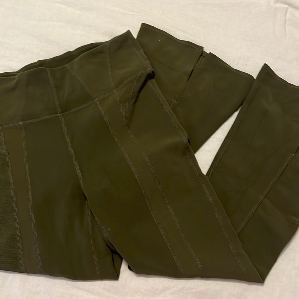 Army green free people flare yoga pants size small
